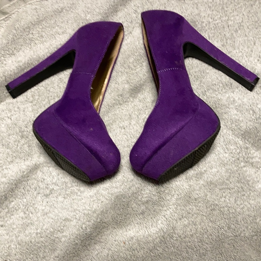 Purple platform heels